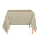 Toalha de Mesa Quadrada em Tecido Jacquard Bege e Marrom Acinzentado Liso Tradicional
