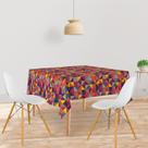 Toalha De Mesa Quadrada Tecido Oxford Escandinavo Colorido TL172 - 140x140cm