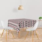 Toalha De Mesa Quadrada Tecido Oxford Escandinavo Rosa TL170 - 140x140cm