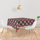 Toalha De Mesa Quadrada Tecido Oxford Escandinavo Vermelho TL175 - 140x140cm