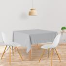 Toalha De Mesa Quadrada Tecido Oxford Lisa Cinza -140x140cm