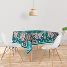 Toalha De Mesa Quadrada Tecido Oxford Tropical Vibes Folhas -140x140cm