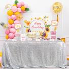Toalha de mesa QueenDream Silver Sequin 152x259 cm Glitter Toalha de mesa QueenDream Silver Sequin 152x259 cm Glitter