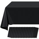 Toalha de mesa Ragnhild Black Plastic, pacote com 16, 137 x 274 cm, retangular