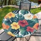Toalha de mesa redonda ajustável com elástico Yesad 60" estampa de palmeira e flores