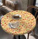 Toalha de mesa redonda elástica Yesad 60" com estampa de folhas de outono