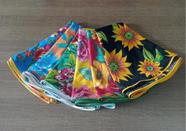 Toalha de mesa redonda em tecido Chita Floral com viés - Fafaty