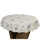 Toalha De Mesa Redonda Flanelada Bege 4 a 6 lugares Rafimex