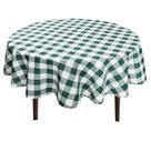 Toalha de mesa redonda Hiasan 114 cm impermeável verde quadriculada