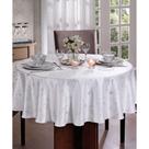 Toalha de Mesa Redonda Jacquard Lumina II Branco - Dohler