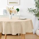 Toalha de Mesa Redonda JIUZHEN 114 cm Bege Antirrugas e Resistente a Manchas