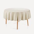 Toalha de Mesa Redonda Karsten Essencia Natural 4 Lugares Toalha de Mesa Redonda Karsten Essencia Natural 4 Lugares