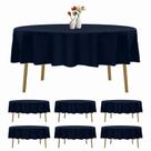 Toalha de Mesa Redonda Luccido Azul-Marinho 274 cm, 6 Unidades, Poliéster