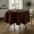 Toalha de Mesa Redonda para Buffet em Oxford Marrom Chocolate