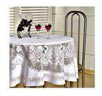 Toalha De Mesa Redonda Renda Jacquard 1,60 Mts 4 Lugares