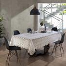Toalha de Mesa Rendada Marfim Arabesco 8 Lugares Interlar