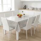 Toalha De Mesa Rendada Prata Mod007 Rolo 1,37x20m Vinil PVC
