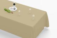 Toalha De Mesa Retangular 12 Lugares Tecido Oxford Bege TLZ03 - 300x110cm