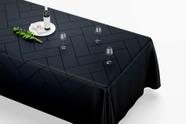 Toalha De Mesa Retangular 12 Lugares Tecido Oxford Geométrico Preto TLZ09- 300x110cm