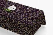 Toalha De Mesa Retangular 12 Lugares Tecido Oxford Natal Dourado Fundo Escuro TLZ13 - 300x110cm