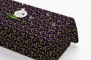 Toalha De Mesa Retangular 12 Lugares Tecido Oxford Natal Dourado Fundo Escuro TLZ13 - 300x110cm