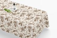 Toalha De Mesa Retangular 12 Lugares Tecido Oxford TLZ23 - Flores Elegantes Natal - 300x110cm