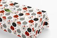 Toalha De Mesa Retangular 12 Lugares Tecido Oxford TLZ26 - Bolas de Natal Diversas - 300x110cm