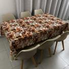 Toalha de mesa retangular 4 lugares plástica térmica estampada Toalha de mesa retangular 4 lugares plástica térmica estampada