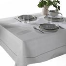 Toalha de Mesa Retangular 6 Lugares Dohler Limpa Fácil Iara Cinza Xadrez 1,40m x 2,10m