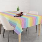 Toalha De Mesa Retangular 6 Lugares Tecido Oxford Listras Coloridas Candy TLS15- 220x140cm Toalha De Mesa Retangular 6 Lugares Tecido Oxford Listras Coloridas Candy TLS15- 220x140cm
