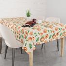 Toalha De Mesa Retangular 6 Lugares Tecido Oxford Pêssegos e Folhas TLS01- 220x140cm Toalha De Mesa Retangular 6 Lugares Tecido Oxford Pêssegos e Folhas TLS01- 220x140cm
