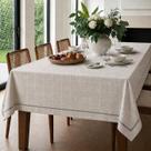 Toalha de Mesa Retangular 8 Lugares Dohler Limpa Fácil Iara Cinza Xadrez 1,60m x 2,70m -