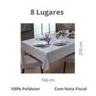 Toalha de Mesa Retangular 8 Lugares Mila Pérola 1,60mX2,70m