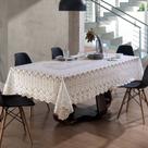 Toalha de mesa retangular 8 lugares renda classica arabesco 150 x 250cm Interlar