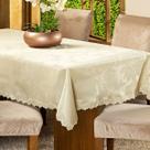 Toalha de Mesa Retangular Avulsa Jacquard Medalhão 2,50m x 1,40m para 08 Lugares - Decoração Cozinha Moderna Luxo