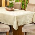 Toalha de Mesa Retangular Avulsa Jacquard Medalhão 2,50m x 1,40m para 08 Lugares - Decoração Cozinha Moderna Luxo