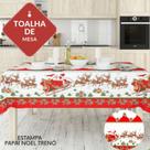 Toalha de Mesa Retangular Colonial 2,10m x 1,40m Noel Trenó Toalha de Mesa Retangular Colonial 2,10m x 1,40m Noel Trenó
