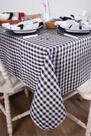 Toalha de Mesa Retangular em Oxford Xadrez Preto