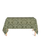 Toalha de Mesa Retangular em Tecido Jacquard 100% Poliéster Medalhão Verde Musgo
