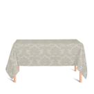Toalha de Mesa Retangular em Tecido Jacquard Bege Champagne Medalhão Tradicional