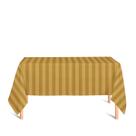 Toalha de Mesa Retangular em Tecido Jacquard Dourado Ouro Vibrante Listrado Tradicional