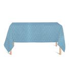 Toalha de Mesa Retangular em Tecido Jacquard Estampado Arabesco Azul Turquesa