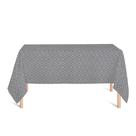 Toalha de Mesa Retangular em Tecido Jacquard Estampado Arabesco Cinza