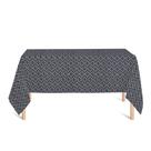 Toalha de Mesa Retangular em Tecido Jacquard Estampado Arabesco Preto