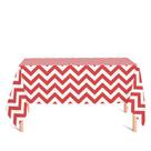 Toalha de Mesa Retangular em Tecido Jacquard Estampado Chevron Vermelho Toalha de Mesa Retangular em Tecido Jacquard Estampado Chevron Vermelho
