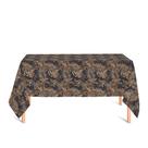Toalha de Mesa Retangular em Tecido Jacquard Estampado Floral Marrom Escuro Toalha de Mesa Retangular em Tecido Jacquard Estampado Floral Marrom Escuro