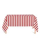 Toalha de Mesa Retangular em Tecido Jacquard Estampado Listrado Vermelho