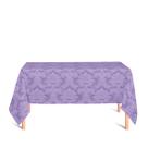 Toalha de Mesa Retangular em Tecido Jacquard Lilás Medalhão Tradicional