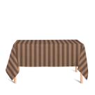 Toalha de Mesa Retangular em Tecido Jacquard Marrom Antigo Listrado Tradicional