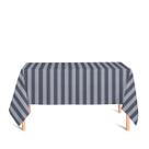 Toalha de Mesa Retangular em Tecido Jacquard Preto Acizentado e Prata Listrado Tradicional